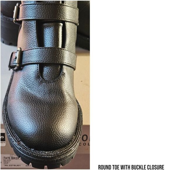 KENNITH COLE REACTION TATE Faux Leather Rhinestone Womens Motorcycle Boots NIB 8 - Picture 9 of 16